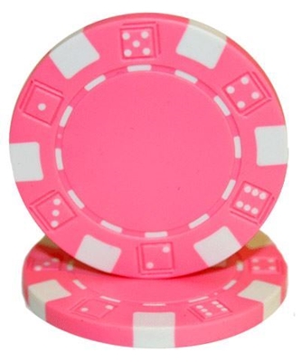 Image sur Jeton de poker "Dice" 11.5gr (Vrac) - Rose
