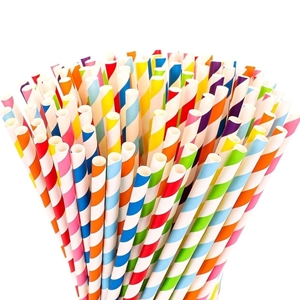 Picture of 72012/1000 - Pack of 1000 Biodegradable Paper Straws in Assorted Colors