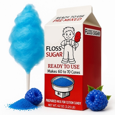 Picture of 72002 Blue Raspberry Cotton Candy Sugar – 3.25 lb